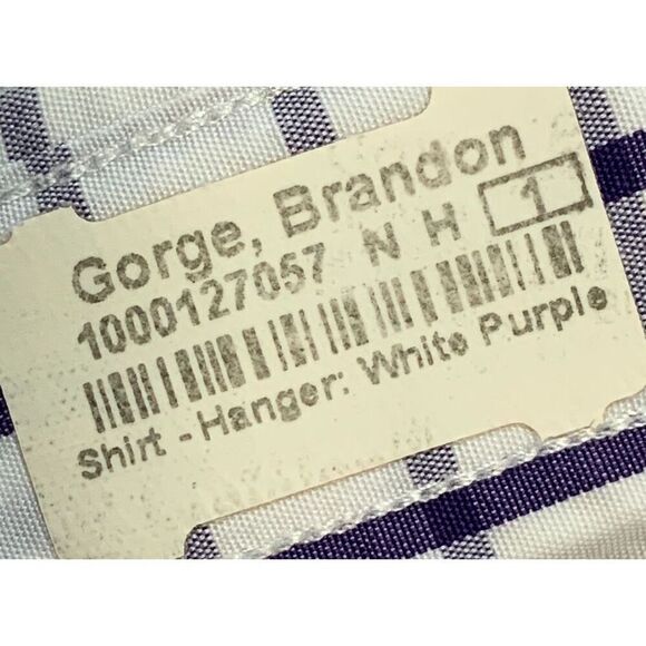 J. Crew White Purple Mens Long Sleeve Button Up Dress Shirt Sz M Preppy Academia - Picture 9 of 10